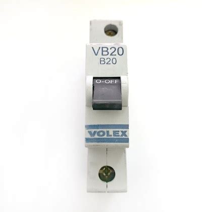 MCB S Volex VB20 White Clip B20 20A 20 MCB Circuit Breaker Type B