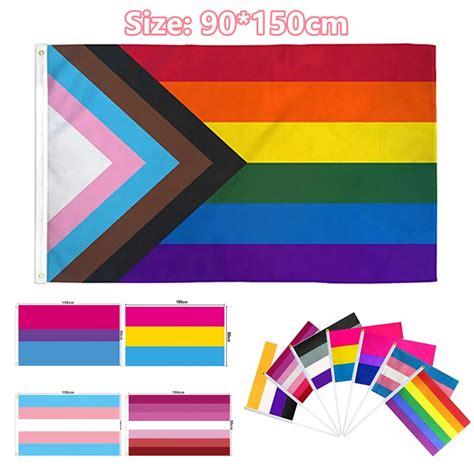 Bandera De Arco Ris Homosexual 150x90cm Pancarta Lgbt Lesbiana Aces