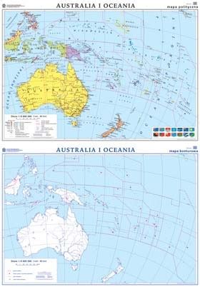 Australia I Oceania Mapa Polityczna Konturowa Mapy Szko A Marze