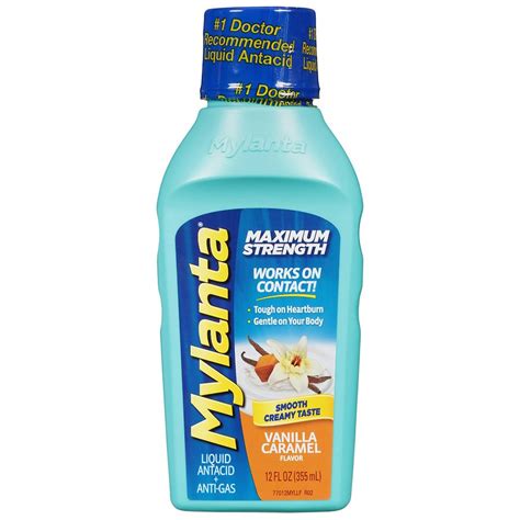 Mylanta Maximum Strength Liquid Antacid Vanilla Walgreens