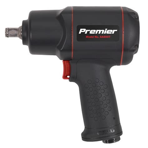 Sq Drive Composite Air Impact Wrench Twin Hammer Sa Sealey