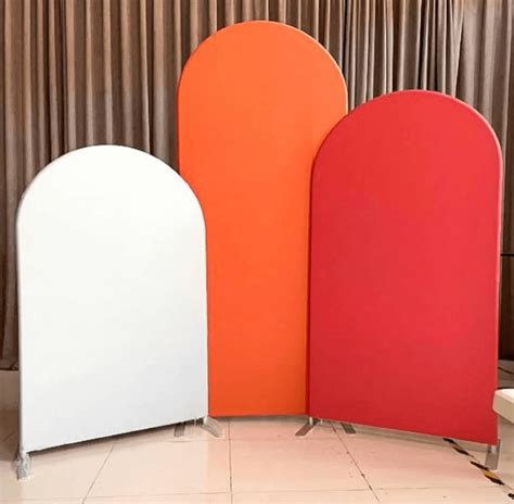 White Red Arched Backdrop Covers Double Sided Fabric Party Chiara Arch