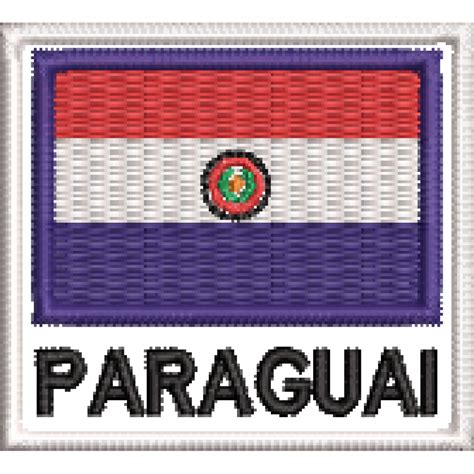 Patch Bordado Bandeira Paraguai 4 5x5 cm Cód BDN13