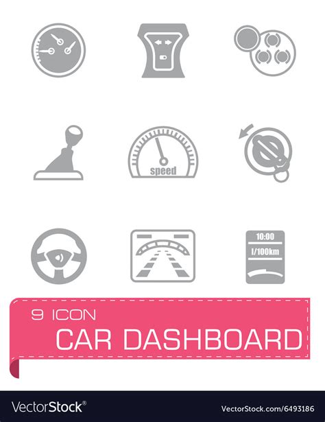 Car Dashboard Icon Set Royalty Free Vector Image