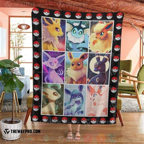 HOT Pokemon Eevee Evolution Fleece Blanket Express Your Unique Style