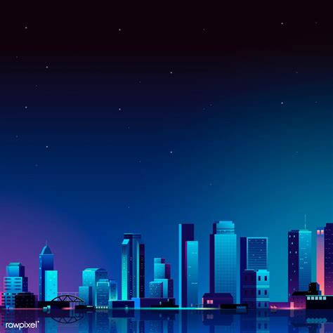 Cityscape Silhouette City Silhouette City Skyline Night Night City