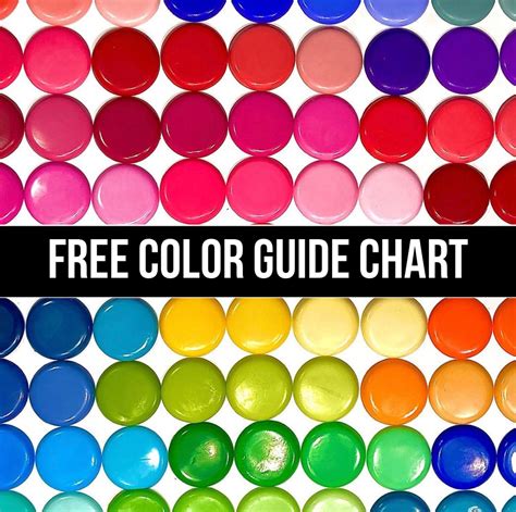 Free Color Guide Mixing Chart | Candy Color Mixing Chart | Chocolate ...