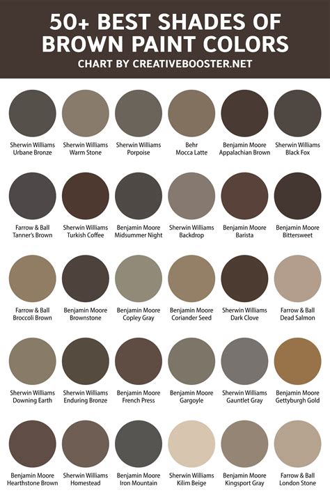 Best Shades Of Brown Paint Colors Color Codes Lrv Light Dark