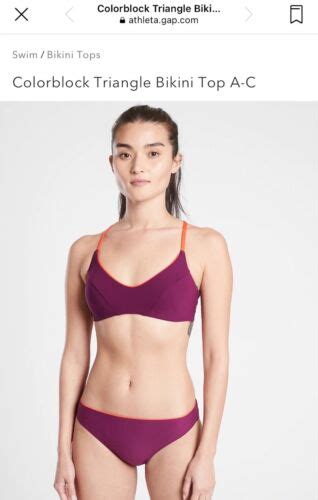 New Athleta Colorblock Triangle Bikini Top A C Cup Size Xs Ebay