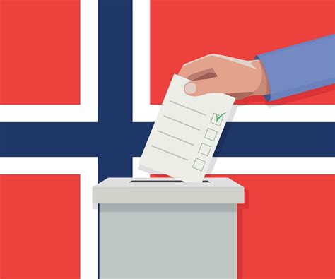 Norway election concept. Hand puts vote bulletin 36471782 Vector Art at Vecteezy