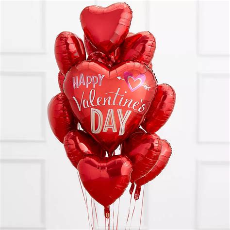 18 Foil Balloon Happy Valentines Day Arrow Thru Heart Red Love