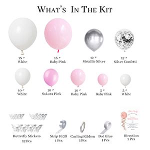 Amazon Pateeha Pink Balloon Garland Pcs Silver Pink White