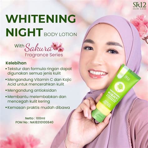 Jual BODY LOTION PEMUTIH VARIAN SAKURA SR 12 WHITENING NIGHT BODY