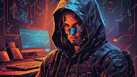 Premium AI Image | Cyberpunk Hacker Vector Illustration