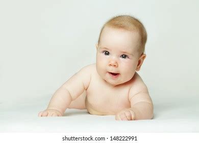 Naked Infant Baby Towel On White Stock Photo Edit Now