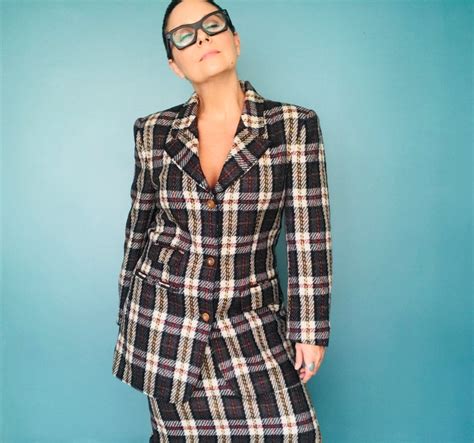 80s Plaid Wool Two Piece Womens Suit Vintage Dress Suit 80s Etsy