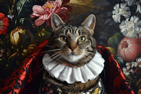 Premium Photo | Noble cat queen dressed reinessance clothes costume