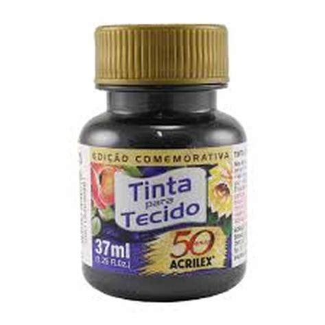 Tinta Tecido Met Lica Ml Preto Acrilex Em Promo O Na