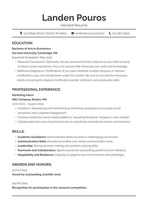 Curriculum Vitae Harvard 9