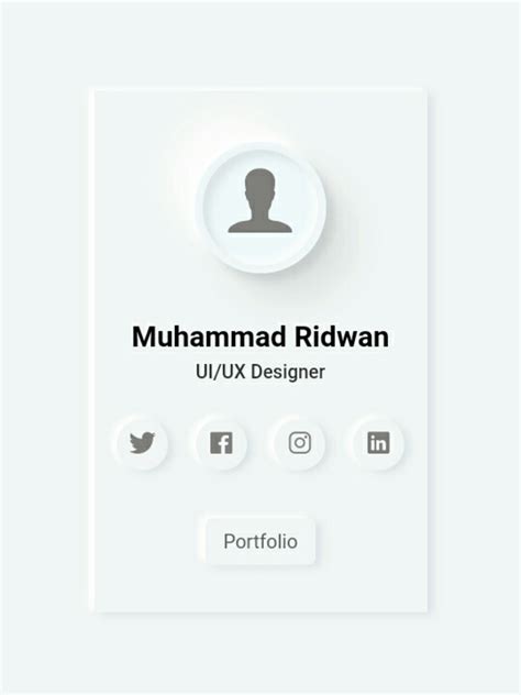 Cara Membuat Desain Profile Card Tampilan Neumorphism Dengan Html And Css