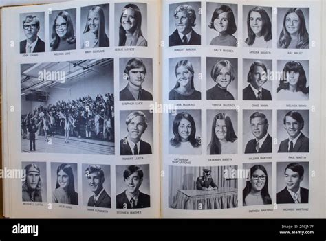 Vintage 1971 high school yearbook, USA Stock Photo - Alamy