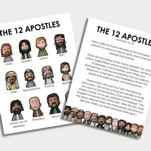 Jesus 12 Disciples Names, Printable 12 Disciples Flashcards, 12 ...