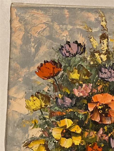 Bert Brand Stilleben Gemälde signiert mit Blumen in Vase Acheter sur