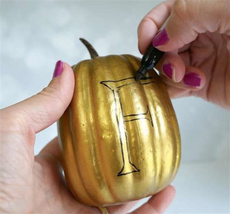 Painted Dollar Store Gold Pumpkins - Creative Ramblings