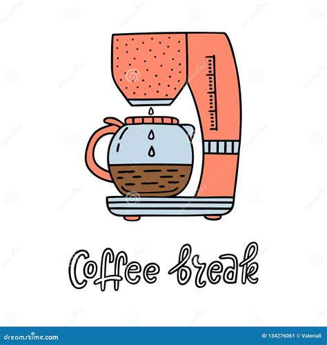 Sad Coffee Maker Cartoon Stock Illustration CartoonDealer 65427829