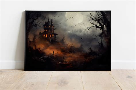 Spooky Haunted House Halloween Home Decor Eerie Haunting - Etsy