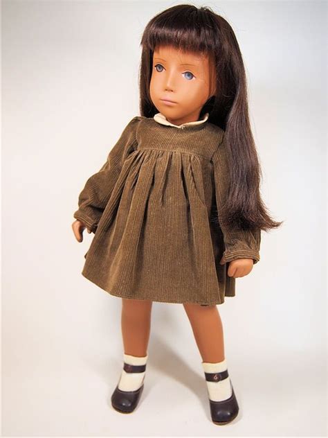 Vinyl Brunette Sasha Doll Wearing Yoked Brown Cord Dress West Germany By G Tz