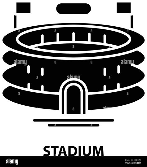 Stadium Symbol Icon Black Vector Sign With Editable Strokes Concept Illustration Stock Vector