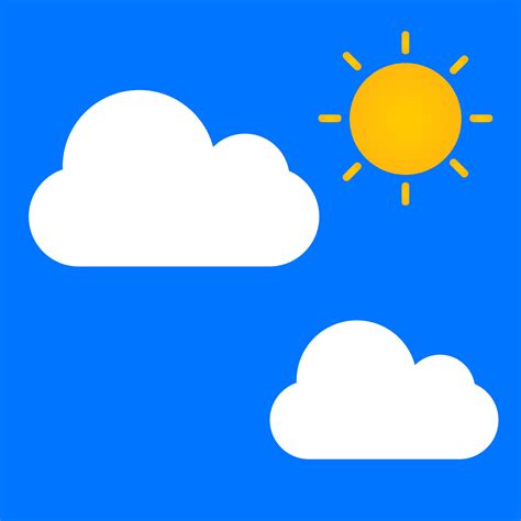 Sun and clouds vector. Weather concept 14434806 Vector Art at Vecteezy