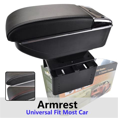 Xukey Central Armrest For Universal Console Center Black Storage Car