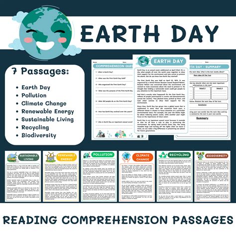 Earth Day Comprehension Worksheets