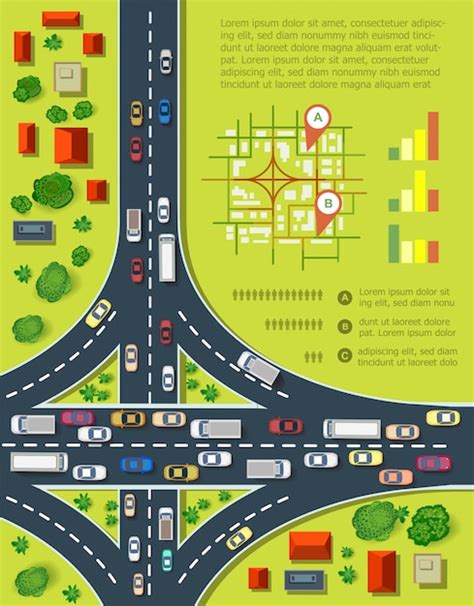 Infografia De Estrada Rodovias Muitos Carros Vetor Premium