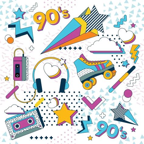 90s Icons with Colorful Style 2858831 Vector Art at Vecteezy