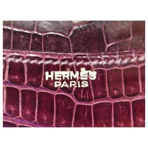 Hermès VINTAGE HERMES AGENDA HALTER KROKODIL LEDER POROSUS BORDEAUX