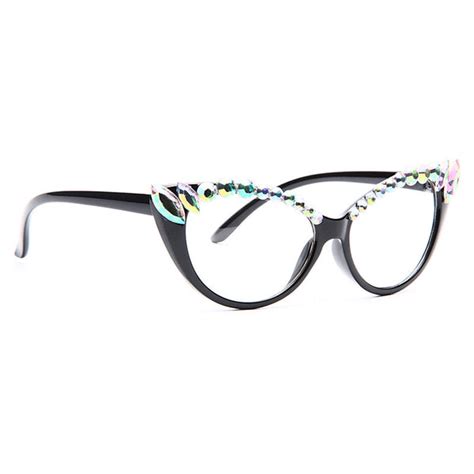 Jody Rhinestone Clear Cat Eye Glasses Cosmiceyewear