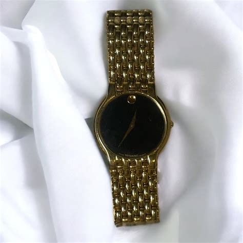 Movado Mens Gold Watch Black Face Lovely Men’s... - Depop