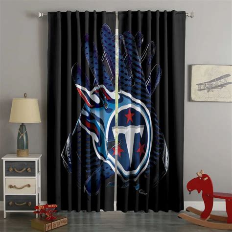 3D Printed Tennessee Titans Style Custom Living Room Curtains