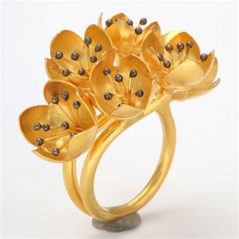 Gold Buttercup Flower Ring Buttercup Flower Flower Ring Vintage