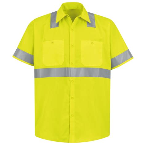 Mens Hi Visibility Short Sleeve Work Shirt Type R Class 2 Red Kap®