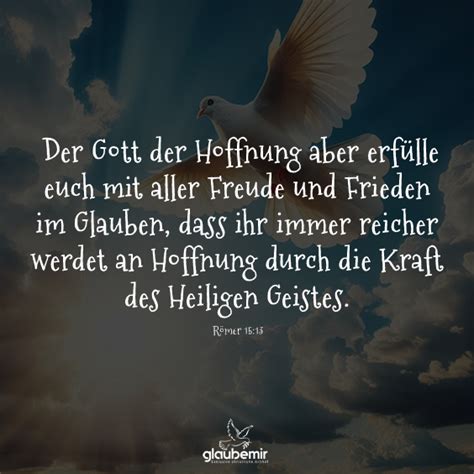 Der Gott der Hoffnung aber erfülle euch mit aller Freude glaubemir de