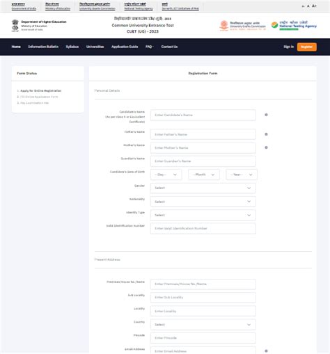 Nta Cuet Ug Application Form Online Apply Eligibility Date