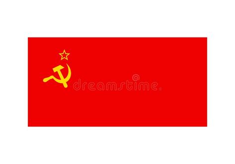 Flag of USSR. Soviet Union Symbol. Isolated on White. Star, Hammer and ...