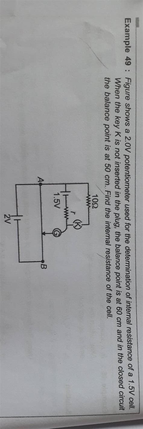 Example Figure Shows A V Potentiometer Used For The Determination