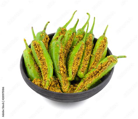 Indian Spicy Green Chilli Pickle Also Know As Mirchi Ka Achaar Or