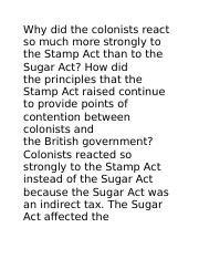 Why Did The Colonists React So Much More Strongly To The Stamp Act Than